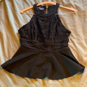 NWOT BEBE XS Black Sleeveless  Blouse